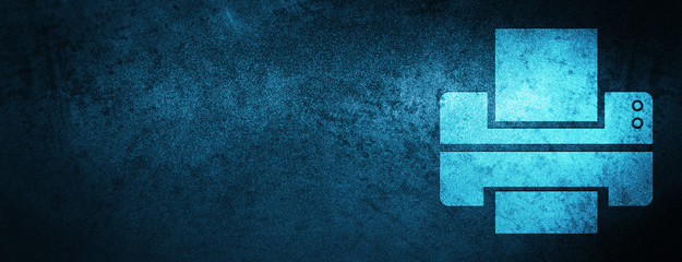 Printer icon special blue banner background