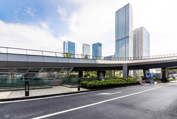 Highways and modern urban buildings in Chengdu, China