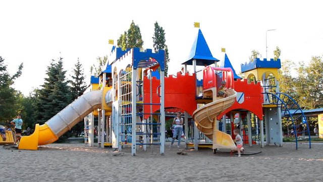 Playground for children's games and attractions for entertainment children