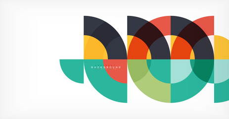 Fototapeta premium Minimal circle abstract background design, multicolored template for business or technology presentation or web brochure cover layout, wallpaper