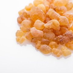 fragrant frankincense on a white acrylic background