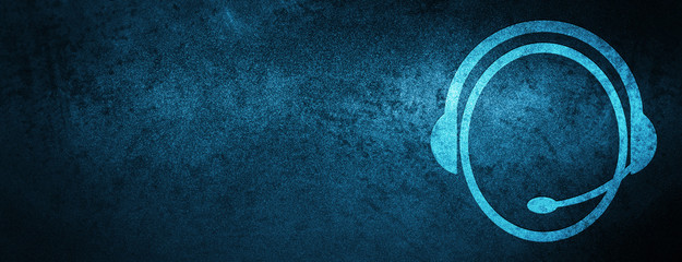 Customer care service icon special blue banner background