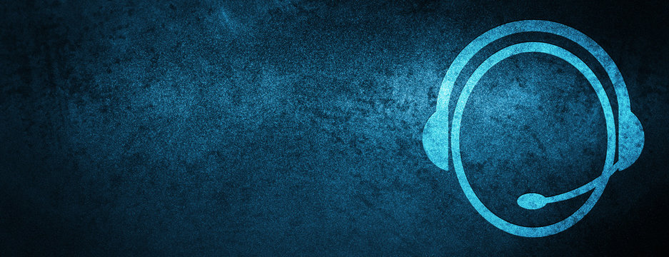 Customer Care Service Icon Special Blue Banner Background