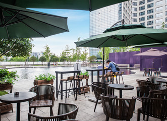 The open cafe in the square