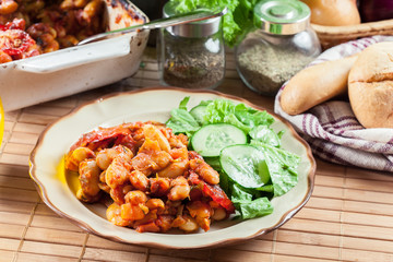 Baked giant beans with tomato sauce