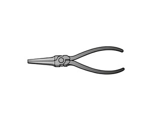 Round nose pliers color icon. Wire looper pliers. Isolated vector illustration