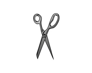 Scissors icon simple vector sign and modern symbol. Scissors vector icon illustration, editable stroke element isolated on white