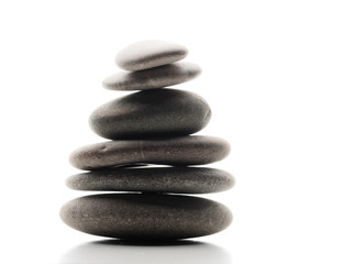 Obraz na płótnie Canvas pile of stones isolated on white background