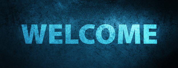 Welcome special blue banner background