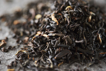 black tea leaves background