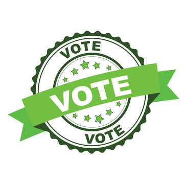 Green rubber stamp with vote concept