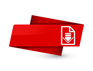 Download document icon premium red tag sign