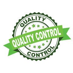 Green rubber stamp with quality control concept