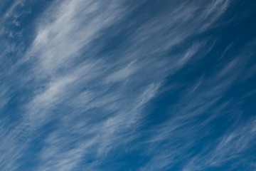 Wing-shaped clouds against the blue sky