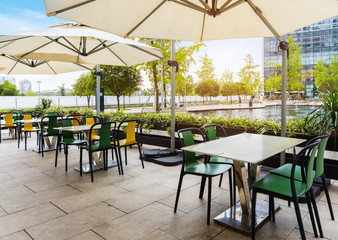 The open cafe in the square