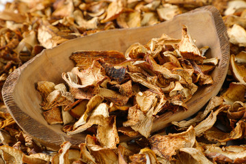bowl of dried mushrooms