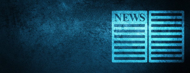 Newspaper icon special blue banner background