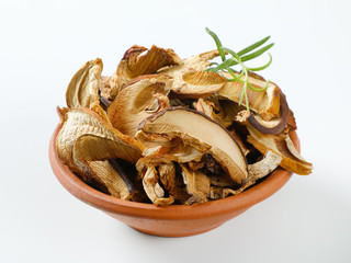 bowl of dried mushrooms