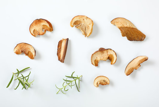 slices of dried mushrooms