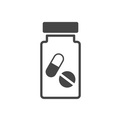 Pharmaceutical drugs and medicine tablets in bottle
