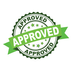 Green rubber stamp with approved concept