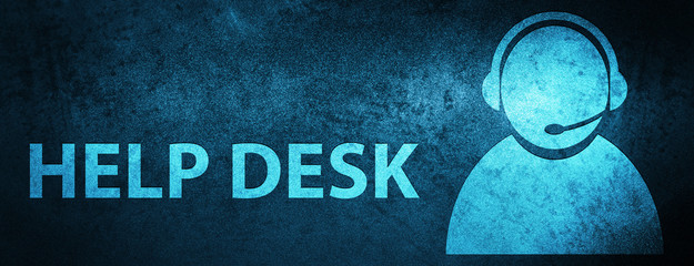 Help desk (customer care icon) special blue banner background