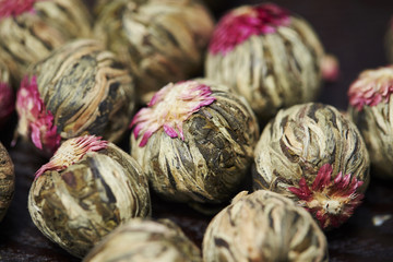 Blooming flowering tea