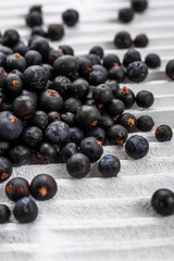 dried juniper berries on a white background