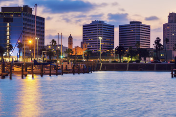 Architecture of Corpus Christi at sunset