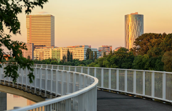 View of the north business center from Bordei Park, near Herastrau Park