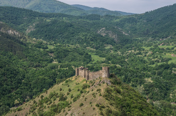 Fototapeta na wymiar Medieval fortress Maglic on mountain cliff, Serbia