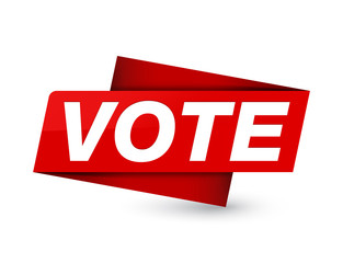 Vote premium red tag sign