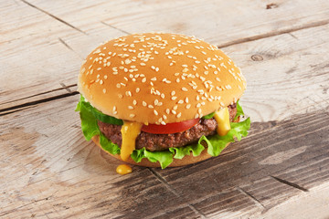 fresh homemade burger