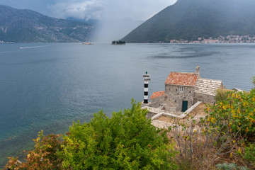 Fototapeta premium old medieval stone church by the sea