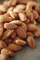 almonds on wooden background