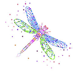 Bright Abstract Dragonfly. Bubbles design. Beauty. - 216486017