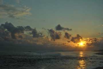 Sunset in Reunion island. Cloudcape.