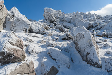 茶臼岳頂上付近の冬の風景