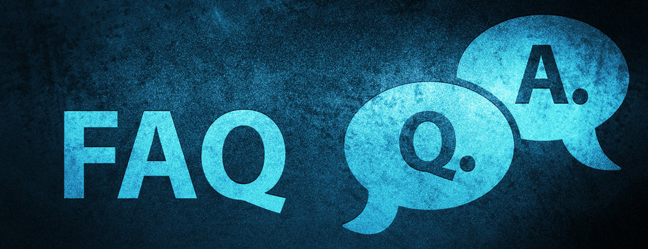 Faq (question answer bubble icon) special blue banner background