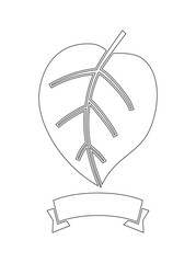 leaf with banner icon