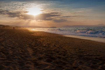 Picturesque sunset at the sea beach
