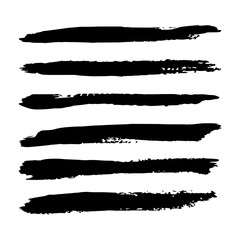 Hand drawn textured brushes strokes. Textured Ink paint
