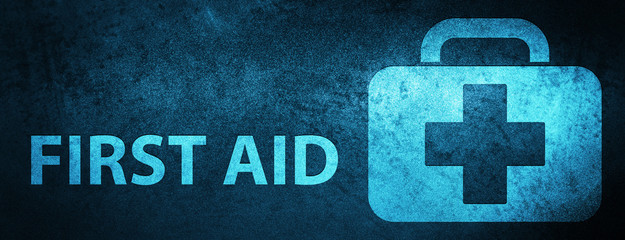 First aid special blue banner background