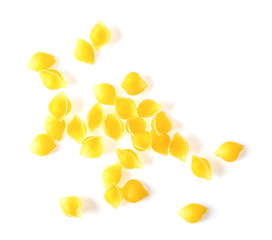 macaroni on white background