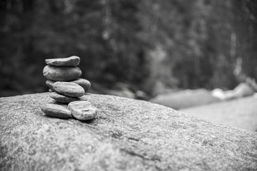 couple of stones (pyramid) in Vydra river