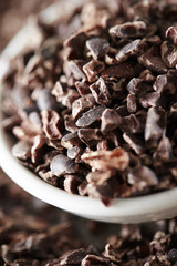 Cacao nibs background 