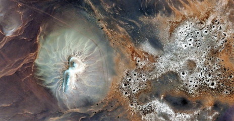 cell infected with covid-19, coronavirus. abstract photography of the deserts of Africa from the...