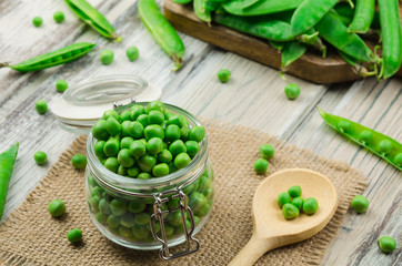 Green pea vegetable with seeds. Green peas