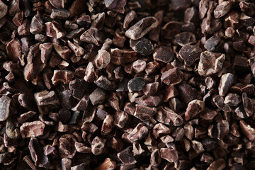 Cacao nibs background 