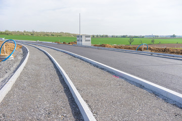Baustelle im Strassenbau für ein Neubaugebiet